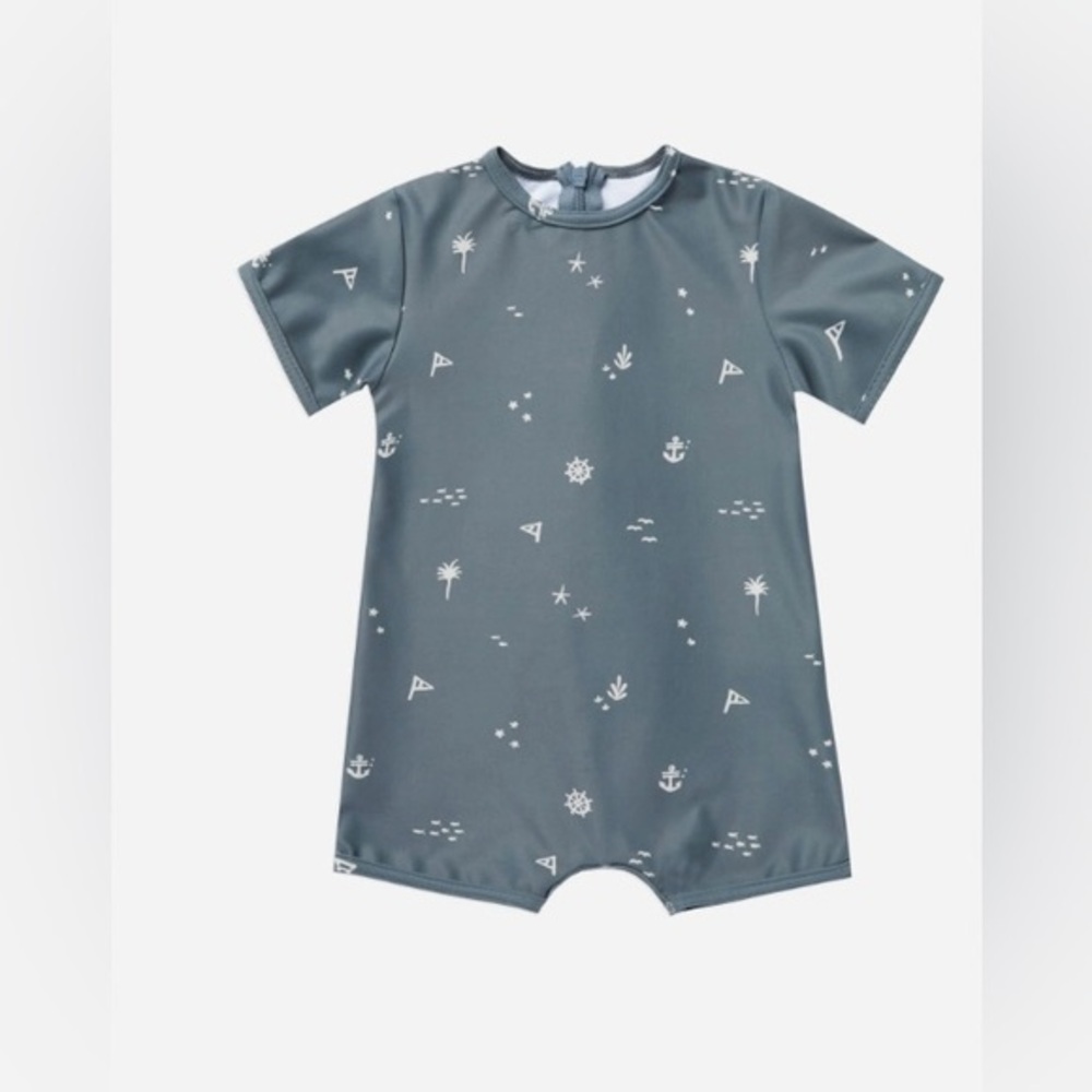 Little Angels Baby Rash Guard Swimsuit 6-9M UPF 50 Nautical One Piece